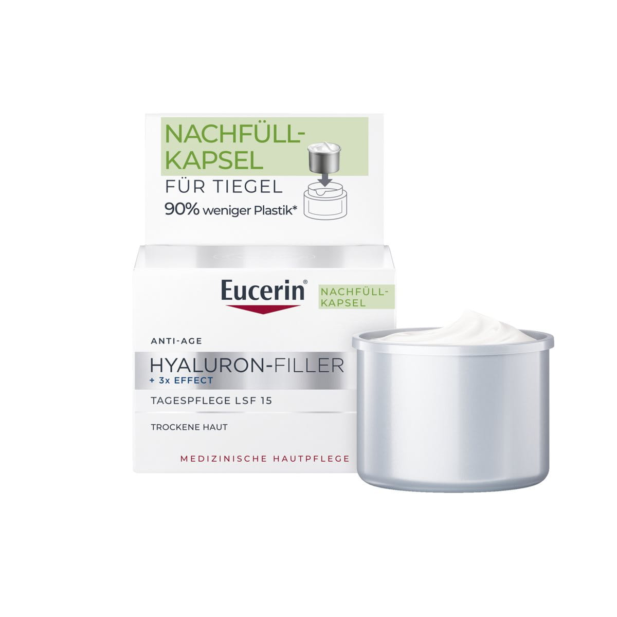 Hyaluron-Filler + 3x Effect Tagespflege LSF 15 Nachfüllkapsel für trockene Haut – Bild 1